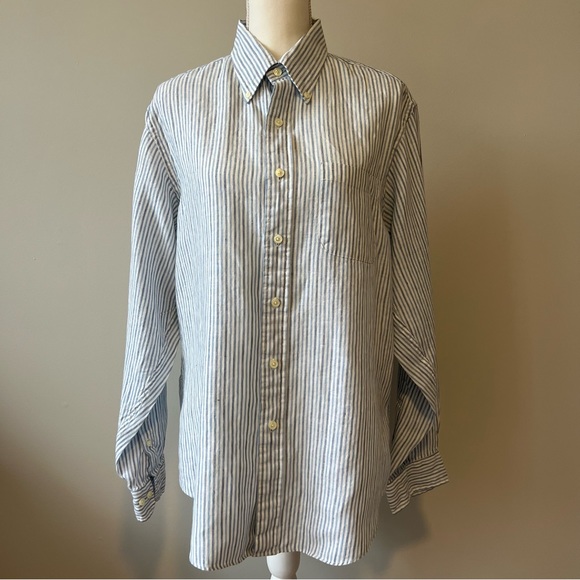 Brooks Brothers Long Sleeve Linen Button Down Shirt Men's XL / eaa526640